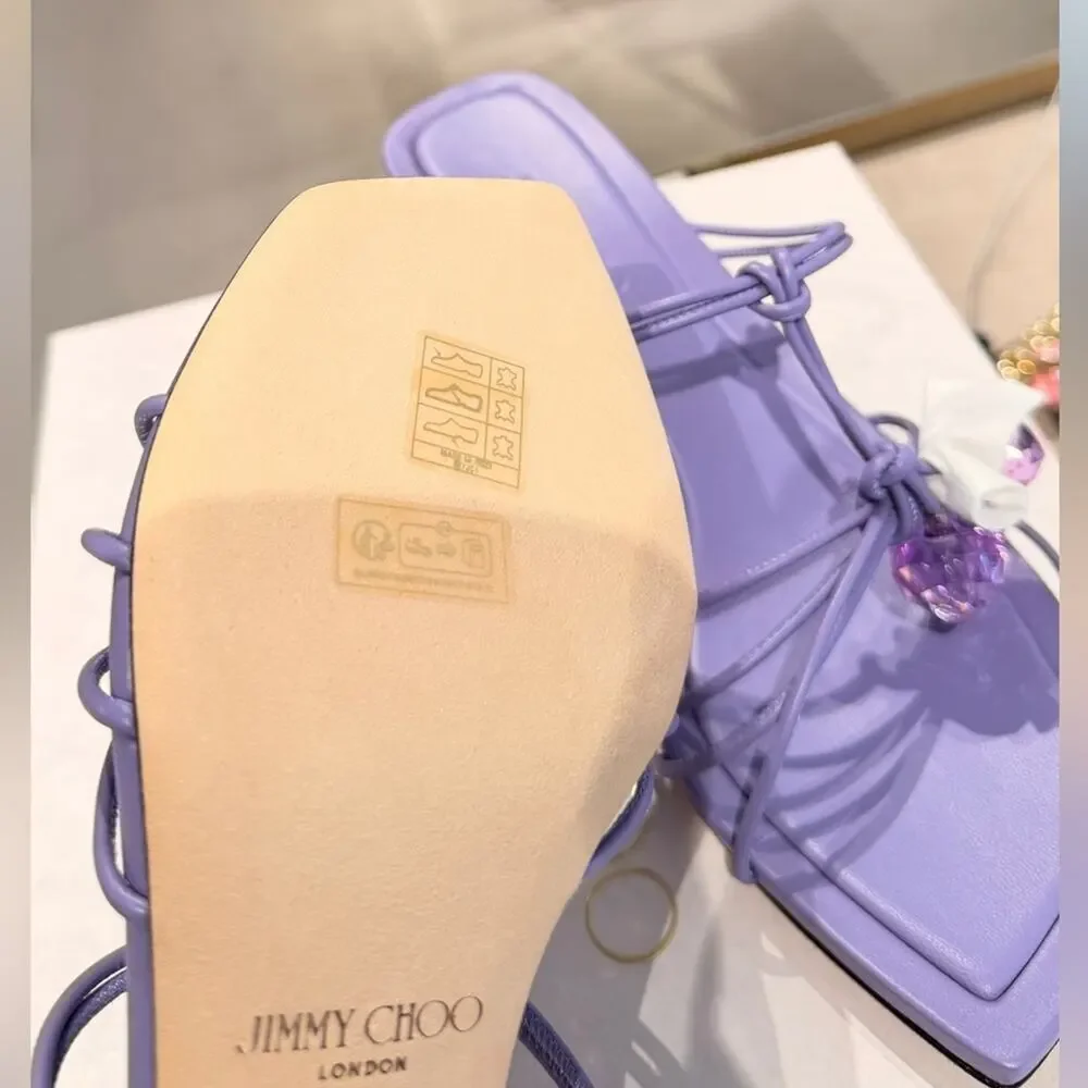 Jimmy Choo Mule 50 Tanzanite Nappa Leather Mules 39 - Picture 5 of 10